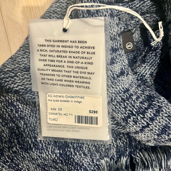 AG Adriano Goldschmied Textured Blue Turtleneck Sweater - Picture 6 of 6